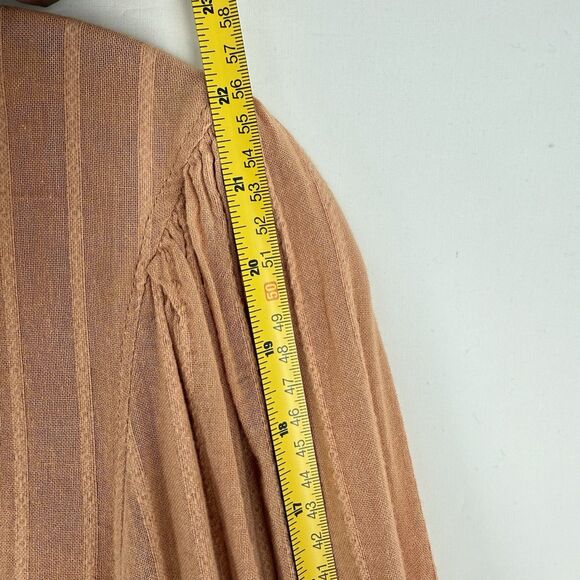 American Eagle Blouse Small Open Back Pumpkin Tiered Stripes Boho Peasant - Picture 16 of 16